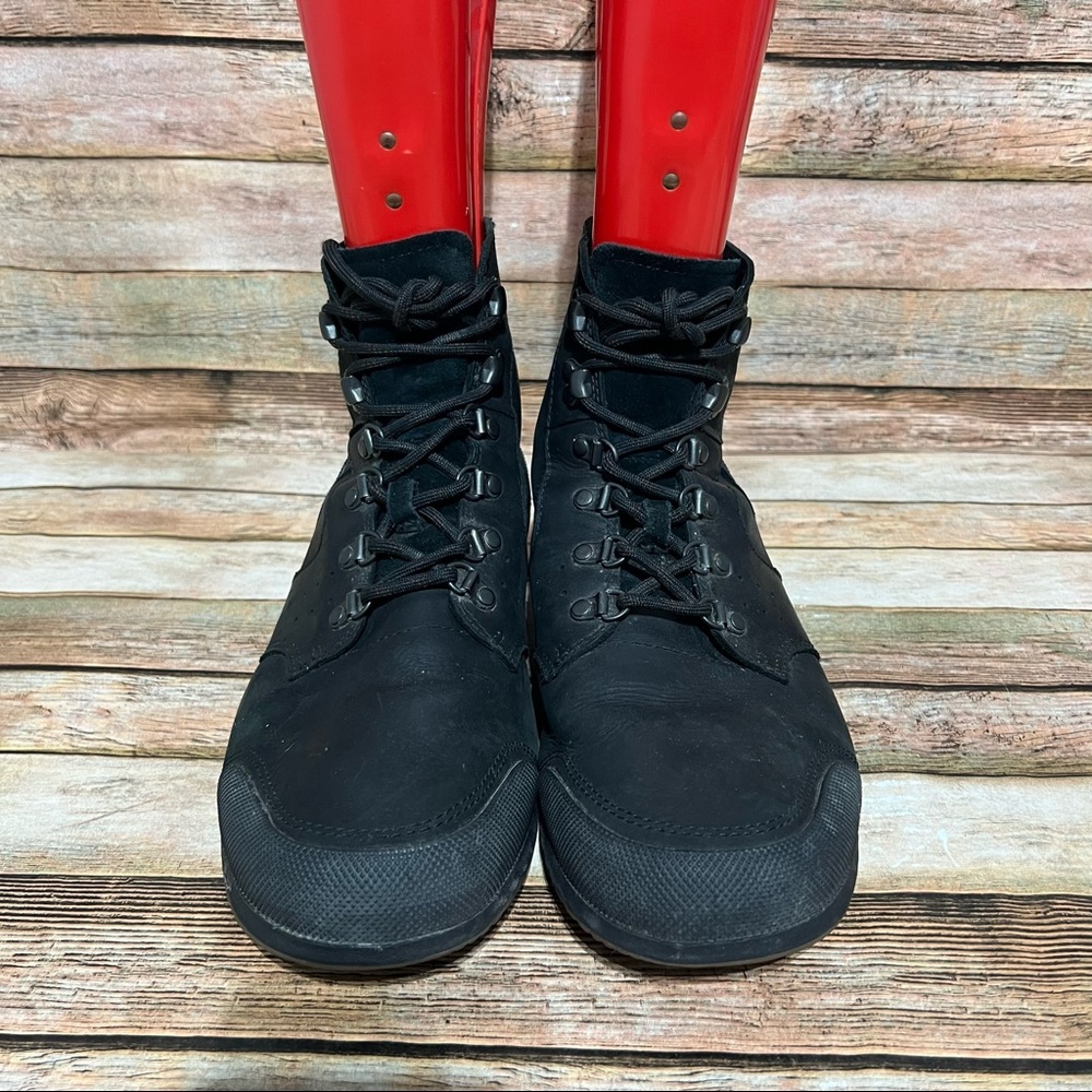 Sorel Black Leather Ankeny Mid Boots - Picture 5 of 9